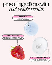 Truly Beauty Soft Serve After Shave Oil: peptides plump and smooth skin, strawberry brightens, hyaluronic acid hydrates, and after shave oil soothes for a refreshed glow.