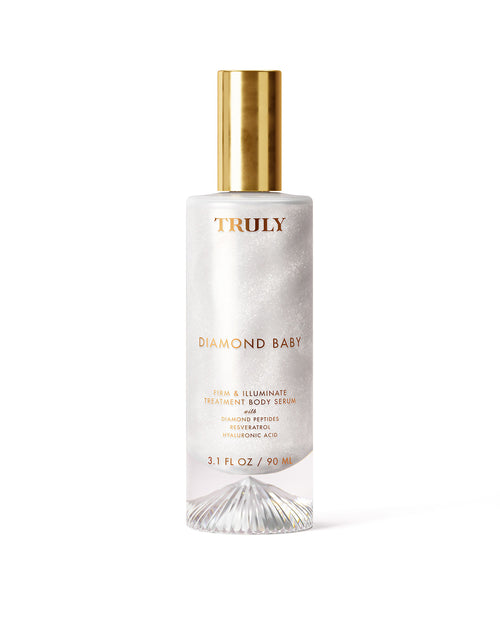 Diamond Baby serum bottle with gold cap on a white background