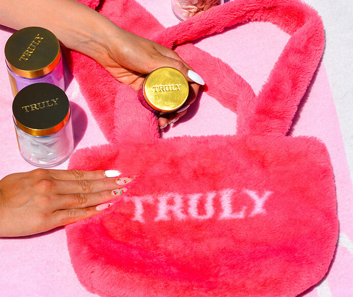 Truly Red Bag , With Truly Mystery Products